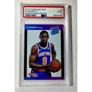 RJ Barrett 2019-20 Panini NBA Rated Rookie Retro Card 1/3431 PSA 9 MINT